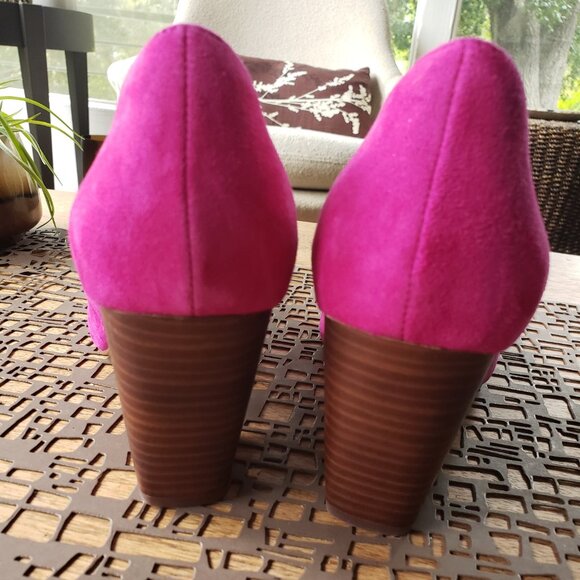 Anthropologie | Block Heel Pumps | Fuschia Suede | Size 9.5 | NWOB - Picture 3 of 7